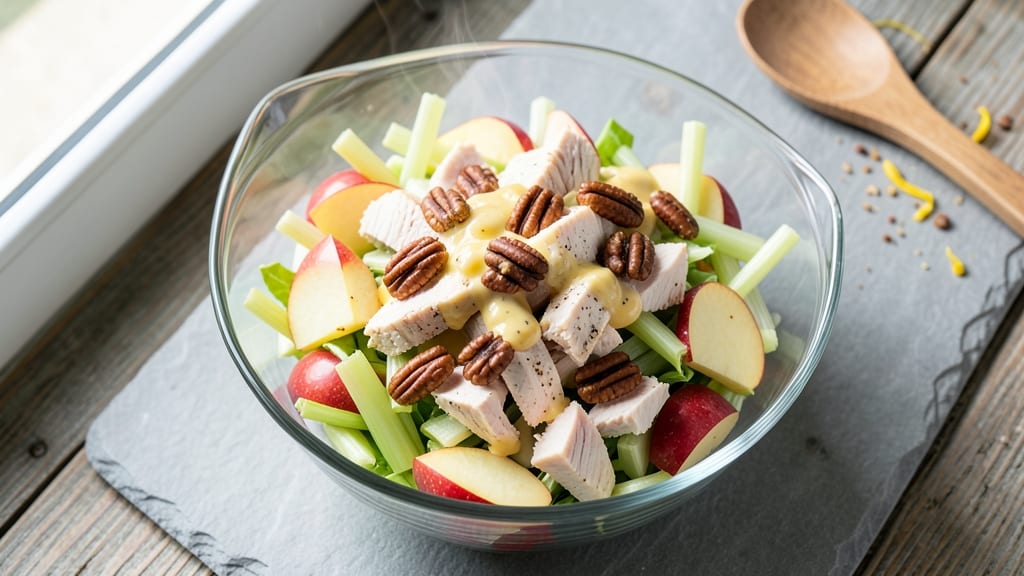 Wendy's Apple Pecan Chicken Salad Recipe: Sweet-Tart Vinaigrette with Crunchy Celery and Toasted Pecans
