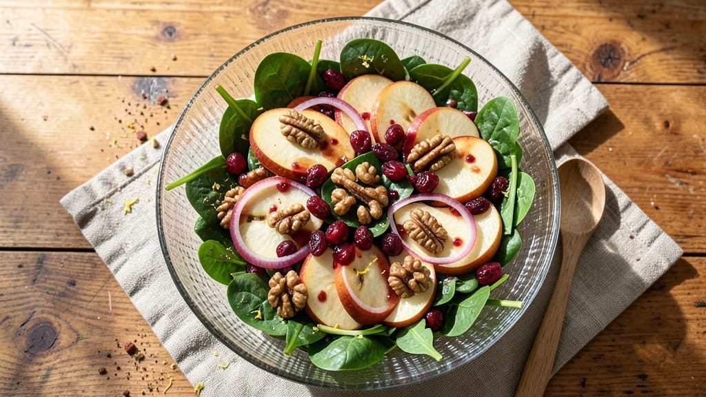 Apple Walnut Salad with Cranberry Vinaigrette Recipe: Tart-Sweet Crunch That Stands Up to Winter