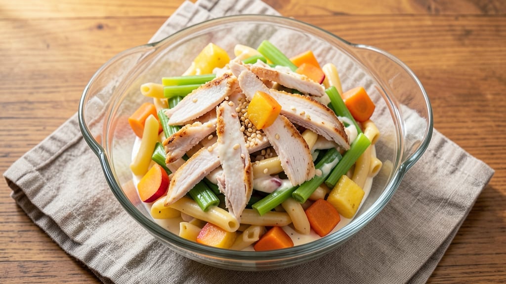 Chicken Pineapple Macaroni Salad Filipino-Style Recipe: Crunchy Celery and Sweet Pineapple Fusion