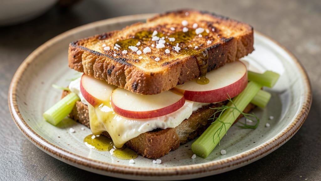 Brie and Apple Grilled Cheese Recipe: Crispy Celery Crunch Meets Melty Brie