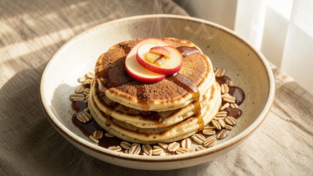Apple Cinnamon Oatmeal Pancake Recipe: Fluffy Stacks With Warm Spice Swirls and Celery Crunch
