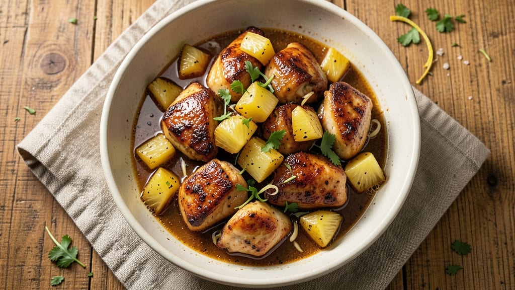 Chicken Pineapple Soy Sauce Crock Pot Recipe: Tropical Sweet-Savory Fall-Apart Tender