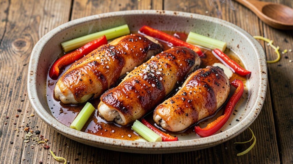 Apple Cider Baked Chicken Recipe: Celery-Pepper Crunch Meets Sweet Cider Glaze