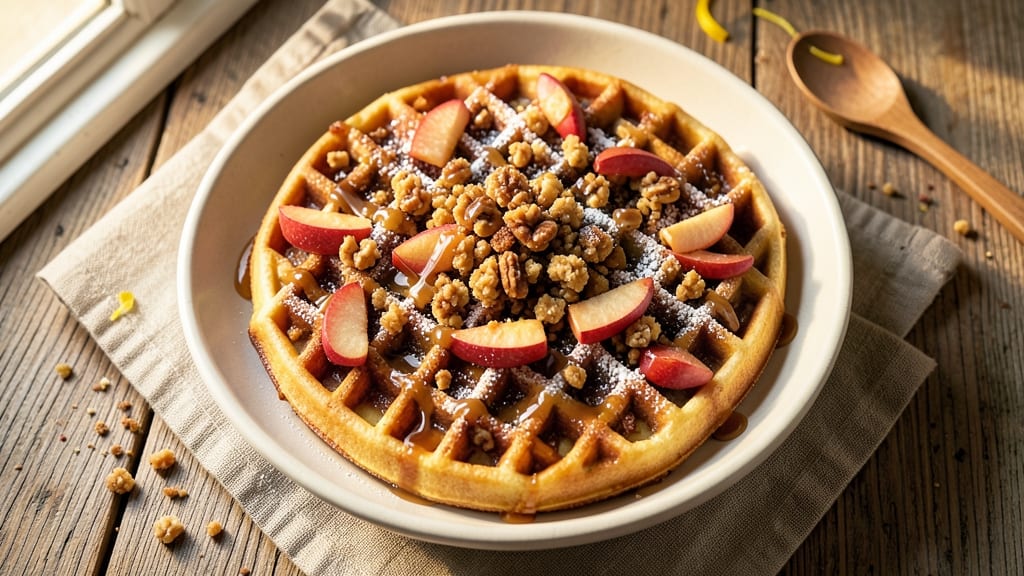 Apple Belgian Waffle Recipe: Crispy-Golden Edges with Spiced Apple Streusel