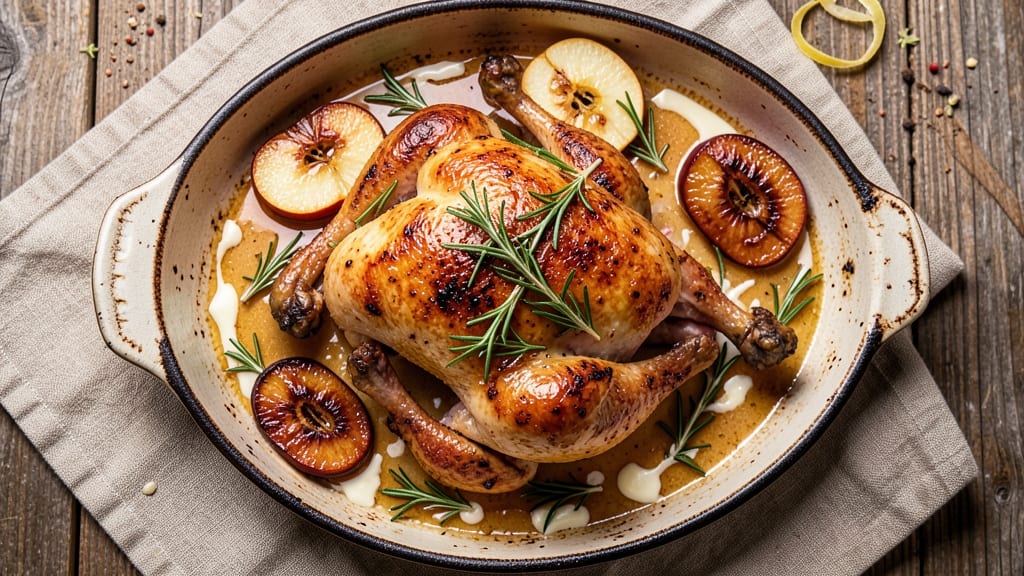 Apple Roasted Chicken Recipe: Honey-Cider Glaze Locks in Moisture