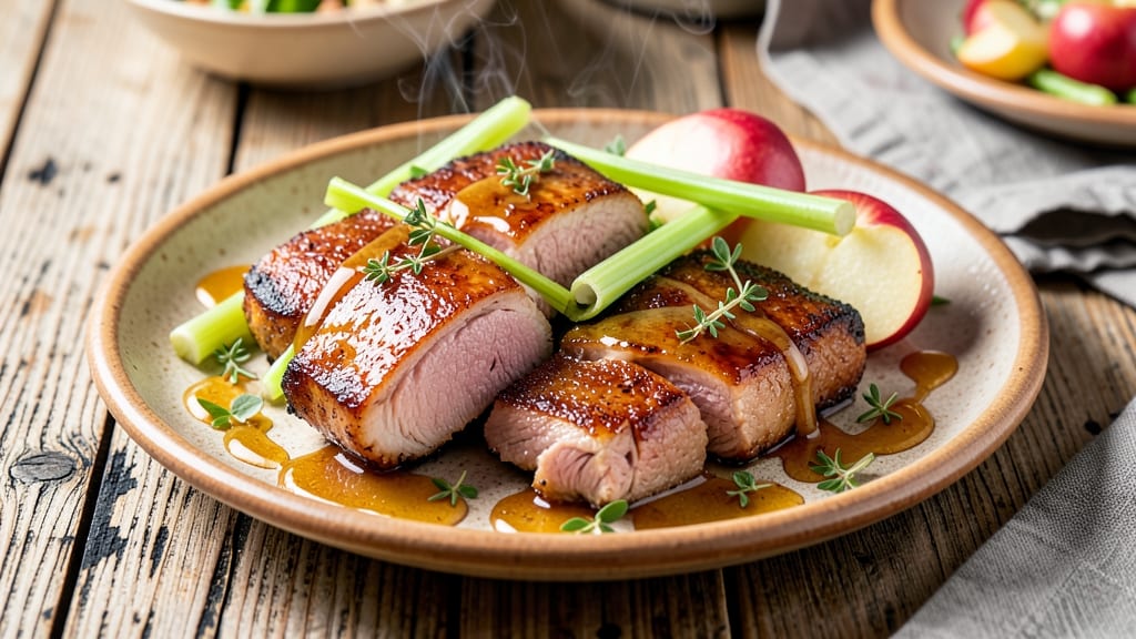 Pork And Apple Oven Recipe: Caramelized Sweetness With Crispy Celery Bites