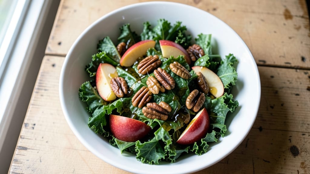 Kale Apple Walnut Salad Recipe: Crunchy Nutty Sweetness With Apple Cider Vinaigrette