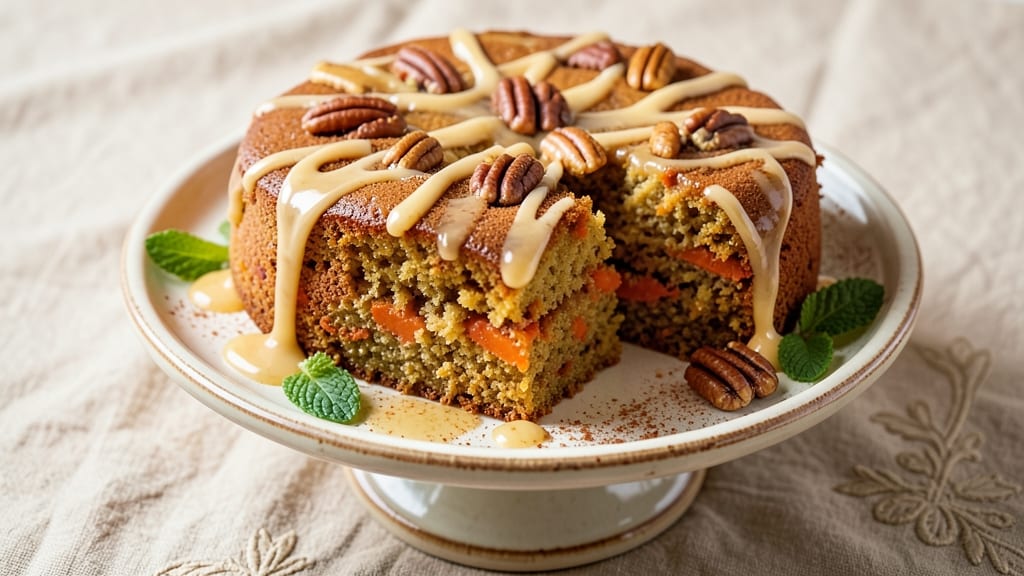 Carrot Cake With Apple Sauce Recipe: Moist Layers and Spiced Topping Balance