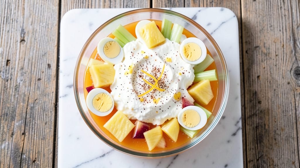 Jello Cottage Cheese Pineapple Salad Recipe: Tropical Creamy Layers With Celery Crunch