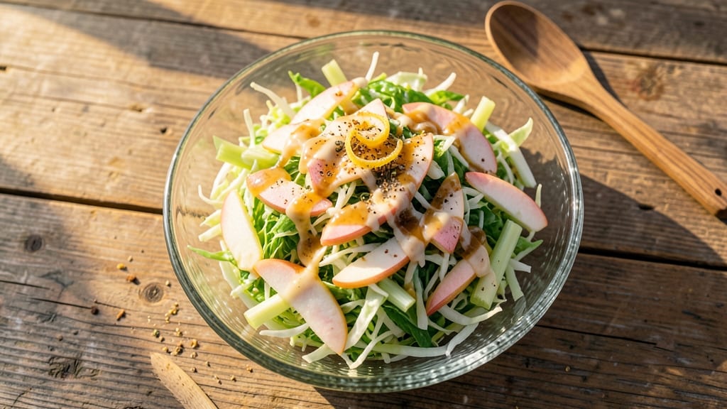 Cabbage Apple Slaw Salad Recipe: Crunchy Celery and Zesty Apple Bite