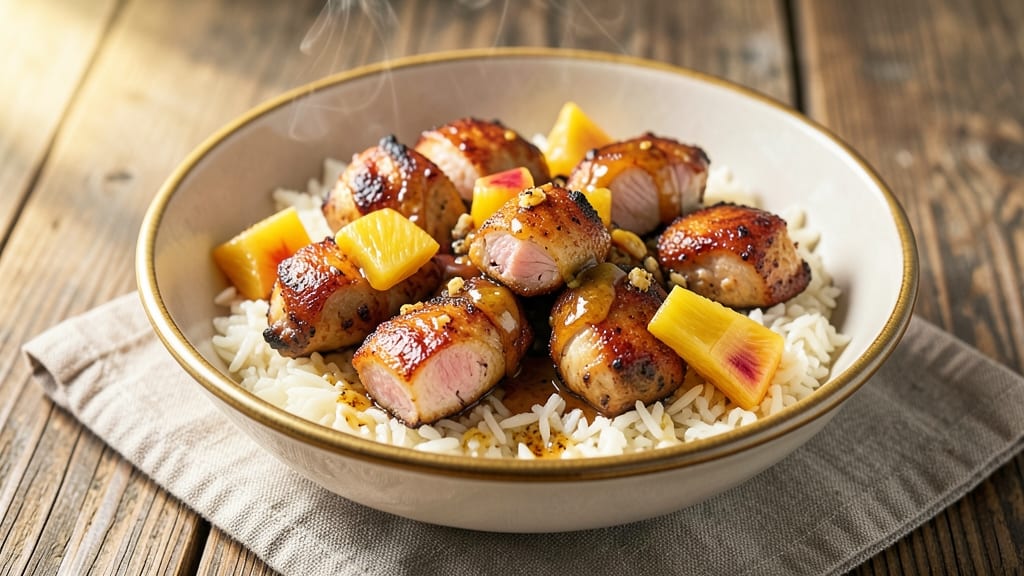 Pineapple Chicken and Rice Slow Cooker Recipe: Tropical Sweetness With Juicy Meat and Fluffy Grains
