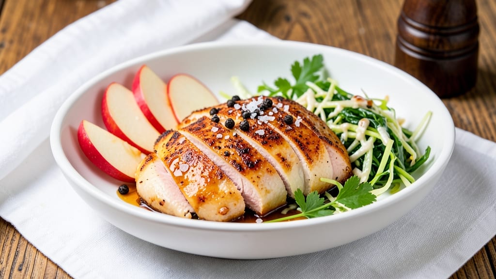 Chicken and Apple Coleslaw Recipe: Crisp Celery and Tart Apple Refreshment With Creamy Mustard Dressing