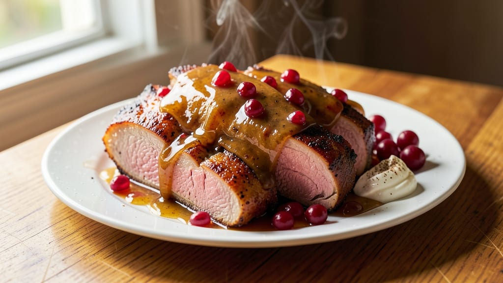 Cranberry Dijon Pork Roast With Apple Cider Glaze Recipe: One-Pan Holiday Masterpiece