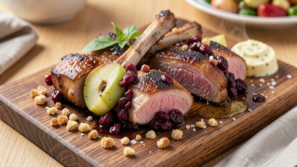 Apple Cranberry Stuffed Pork Chops Recipe: Juicy Meat with Sweet-Tart Fruit Heart