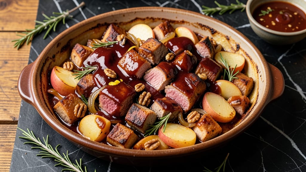 Pork Apple Cider Casserole Recipe: Spiced Streusel Topping Seals in Juicy Pork