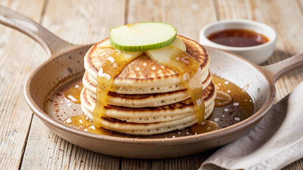 Old Fashioned Apple Pancakes Recipe: Warm Spice Streusel Crown Over Tart Apple Filling