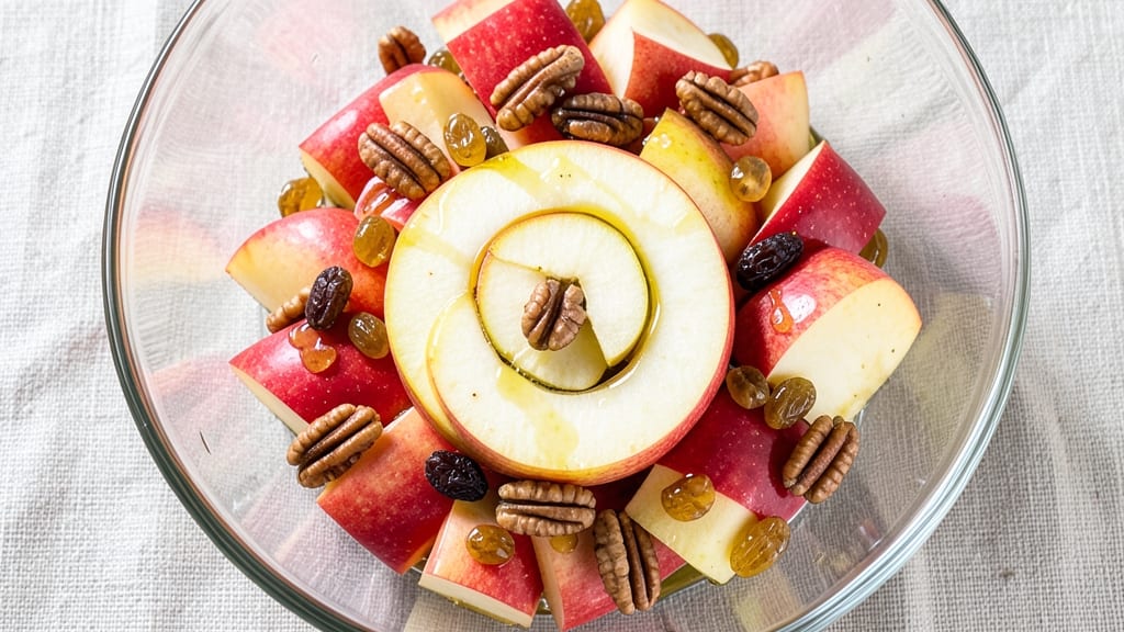 Apple Salad With Pecans and Raisins Recipe: Crunchy Sweet Tart Balance in One Bowl