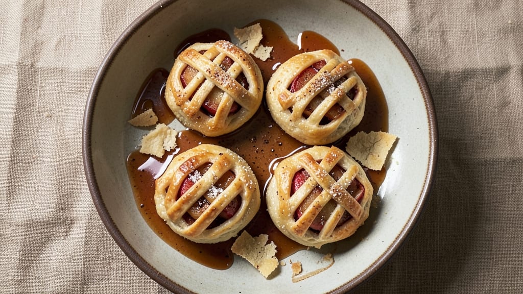 Apple Dumplings Recipe With Caramel Sauce: Warm Spice Streusel Crowns Tart Apple Filling