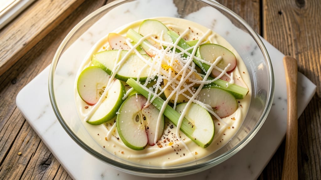 Cheesecake Apple Salad Recipe: Crunchy Celery and Creamy Cheesecake Layers