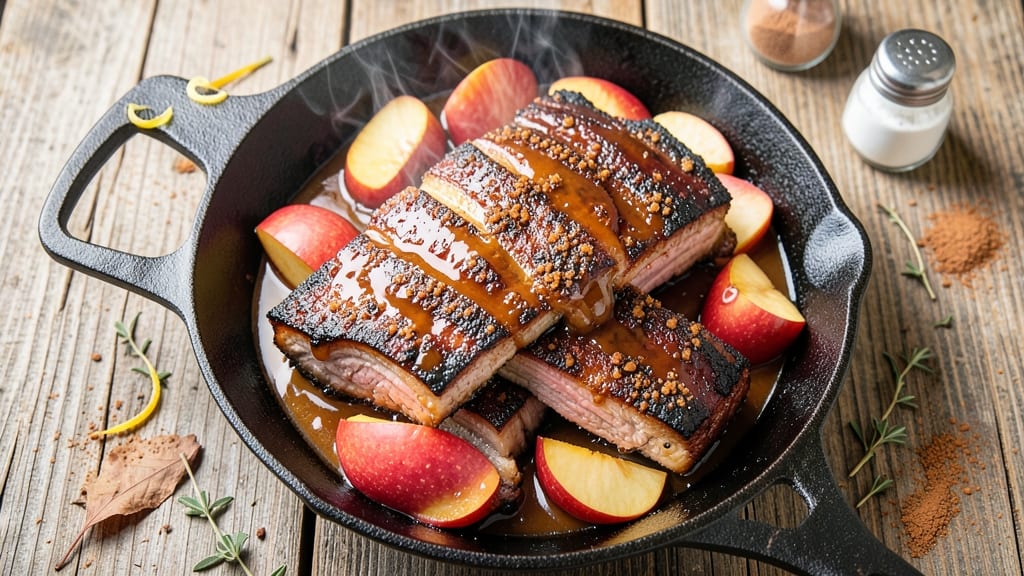 Apple Pie Ribs Recipe: Smoky Apple-Cider Glaze with Crunchy Celery Topping