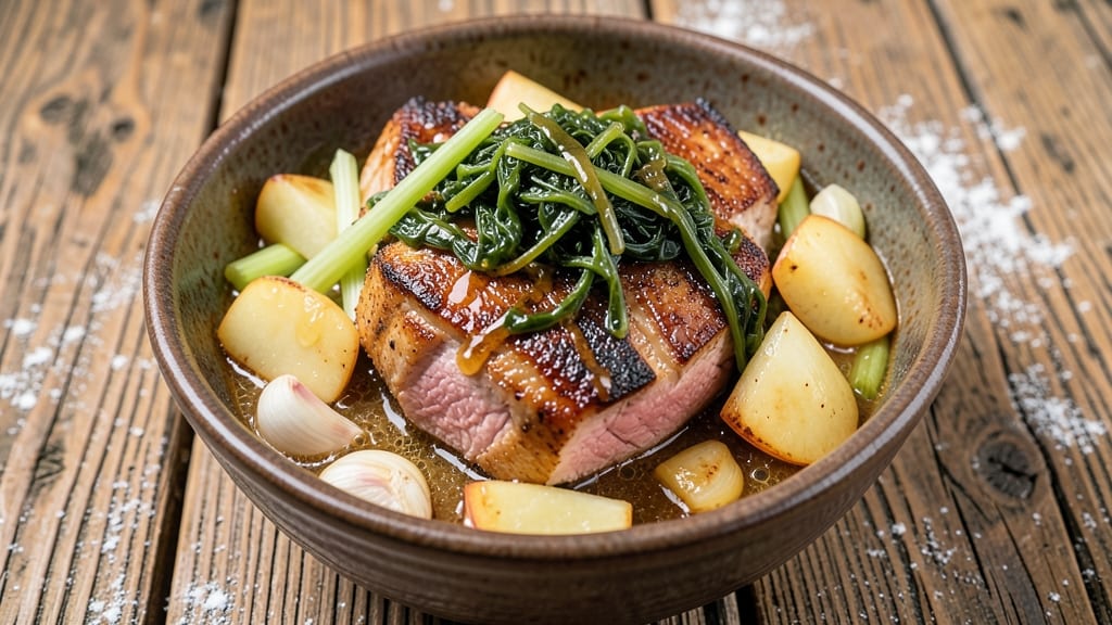 Pork Apple Sauerkraut Crock Pot Recipe: Sweet-Tart Braise With Celery Crunch