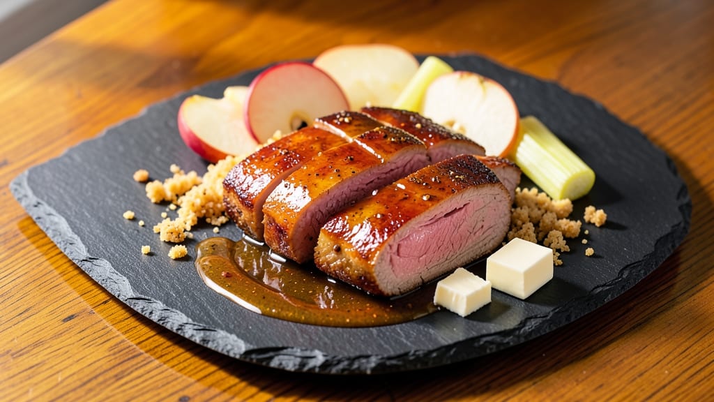 Apple Glazed Pork Tenderloin Recipe: Crispy Celery-Crusted Meat with Caramelized Apple Drizzle