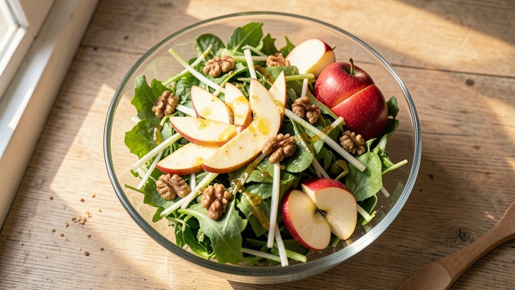 Spring Mix Apple Salad Recipe: Crunchy Celery and Sweet Apple Refreshment