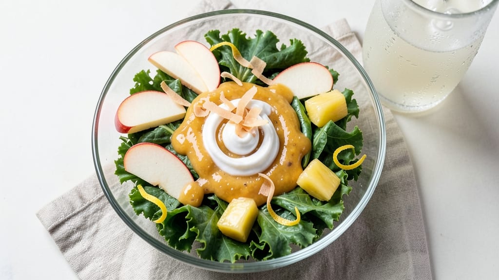 Tropical Cafe Apple Kale Salad Smoothie Recipe: Zesty Green Fusion With Pineapple Crunch