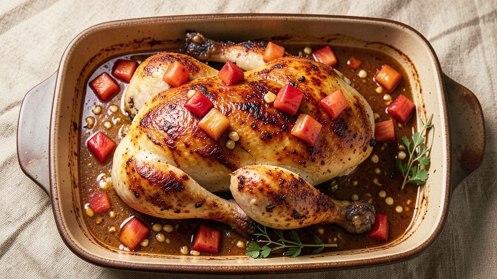 Baked Whole Chicken With Pineapple Recipe: Caramelized Glaze and Juicy Meat in One Pan