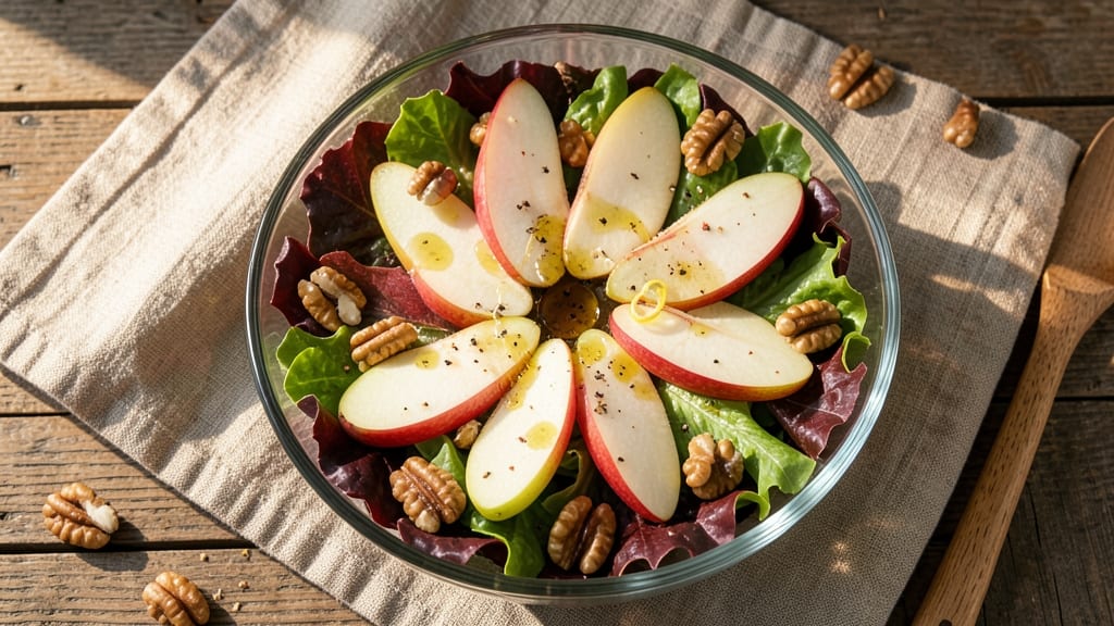 Apple Pear Walnut Salad Recipe: Crunchy Nutty Sweetness With Herbed Vinaigrette