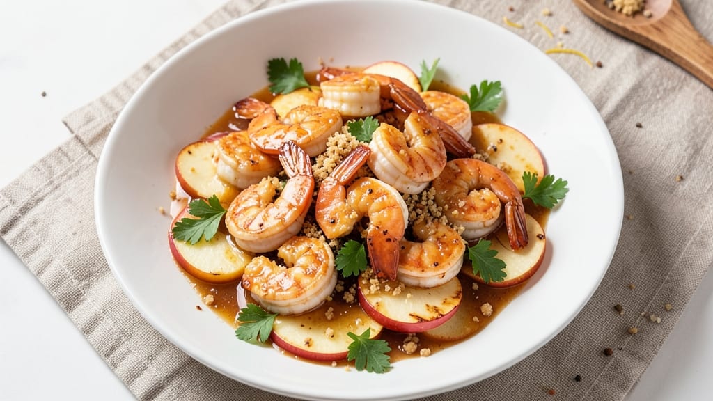 Apple Shrimp Recipe: Caramelized Apple-Cider Glaze with Crispy Celery Bites
