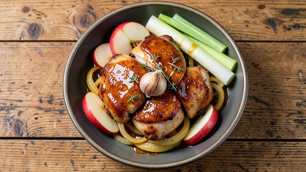 Apple Honey Chicken Recipe: Sticky Caramelized Glaze With Celery Crunch
