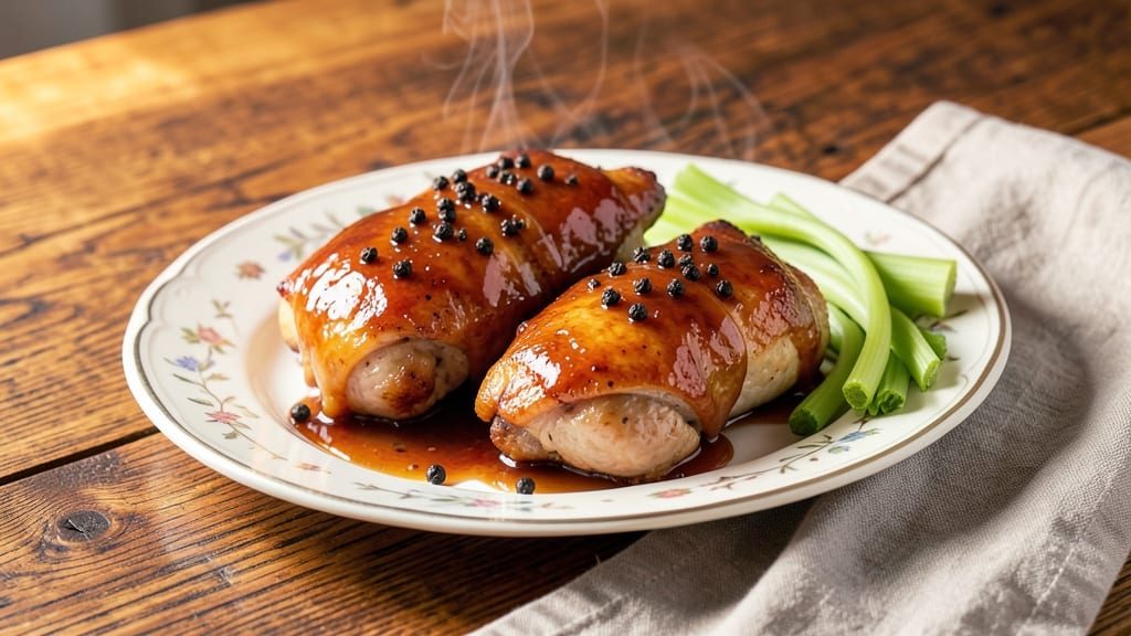 Apple Cider Glazed Chicken Thighs Recipe: Caramelized Crunch With Celery-Pepper Bite