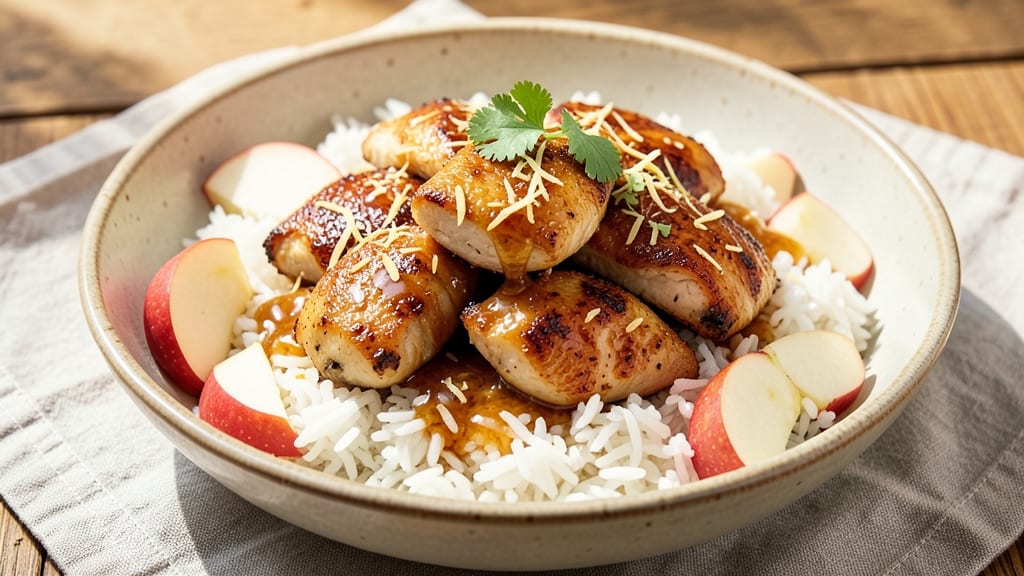 Apple Chicken Rice Recipe: Sweet-Tart Glaze Locks Flavor Into Every Grain