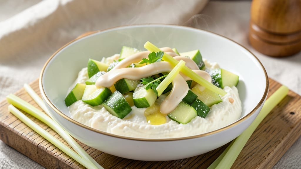 High Protein Apple Dip Recipe: Crunchy Celery and Creamy Cottage Cheese Fusion