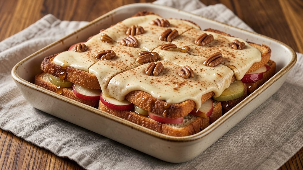 Fried Apple French Toast Bake Recipe: Caramelized Topping Crunch Over Gooey Apple Layers