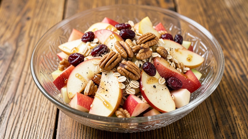 Holiday Apple Salad Recipe: Festive Spice Streusel Topped Crunchy Bites