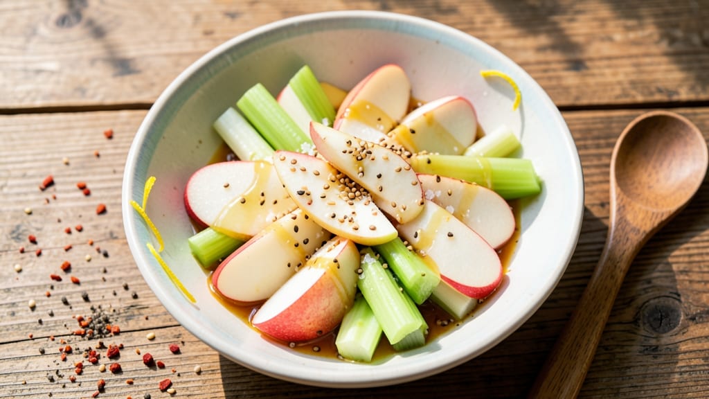 Korean Apple Salad Recipe: Crisp Celery and Spiced Apple Refreshment