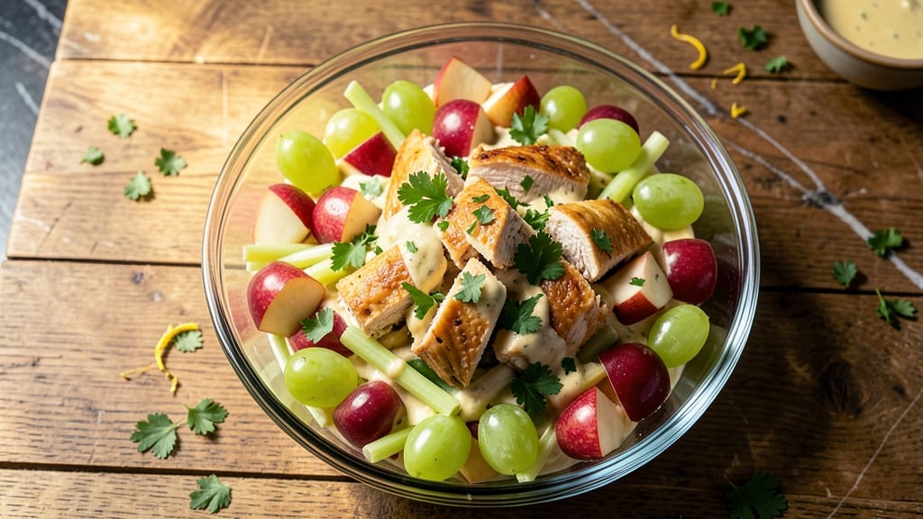 Apple Waldorf Chicken Salad Recipe: Crunchy Celery and Sweet Tart Apple Bites in Minutes