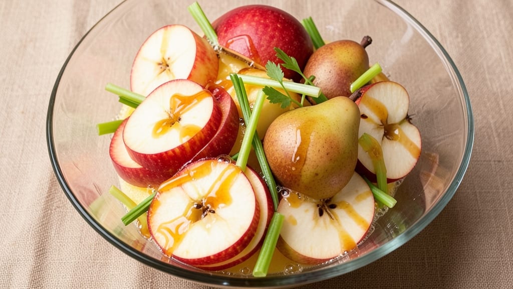 Apple And Pear Fruit Salad Recipe: Crisp Celery and Citrus-Kissed Freshness