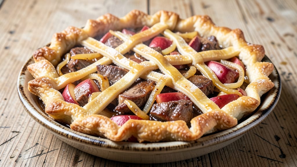 Pork and Apple Pie Recipe: Savory Crust Hugs Sweet-Tart Filling