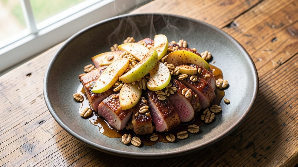 Pork Tenderloin With Apple Pie Filling Recipe: Sweet-Spiced Streusel Crust Over Juicy Meat