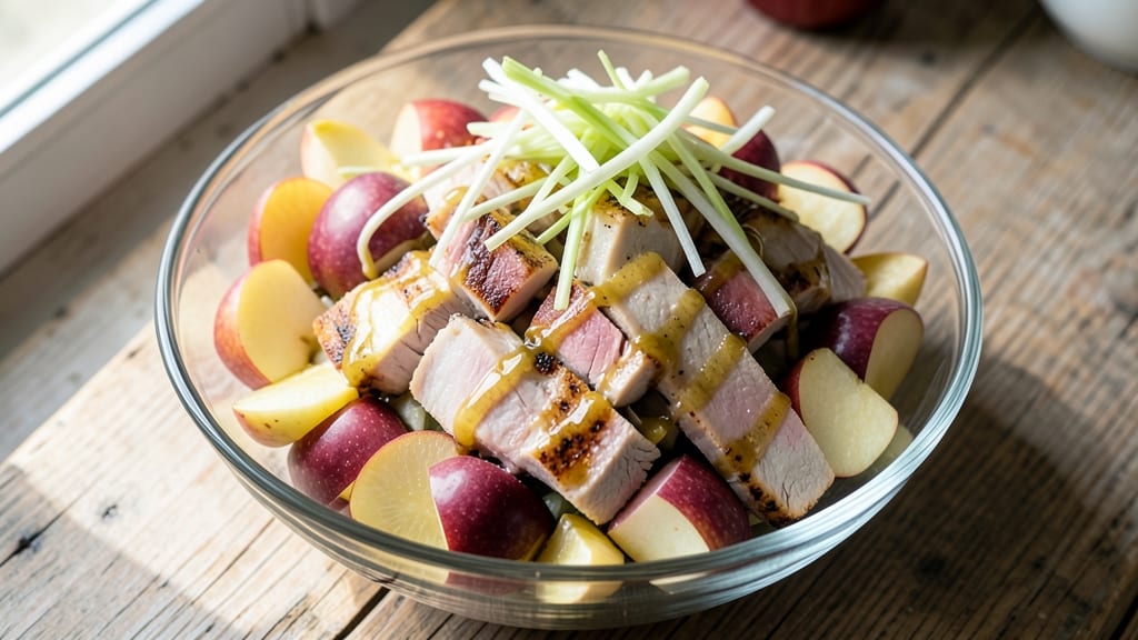 Pork and Apple Salad Recipe: Crunchy Celery and Caramelized Apple Bites