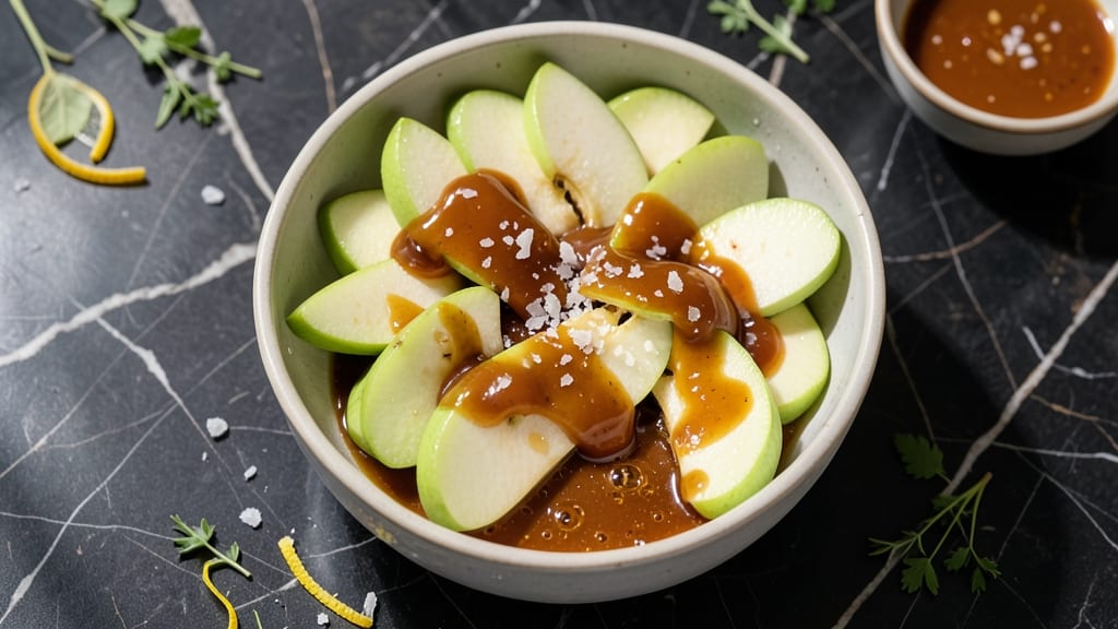 Caramel Dip Apple Slices Recipe: Warm Spice Streusel Crunch Over Tart Bites