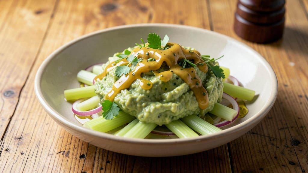 Cowboy Caviar Dressing Recipe with Apple Cider Vinegar: Crunchy Celery and Creamy Avocado Fusion