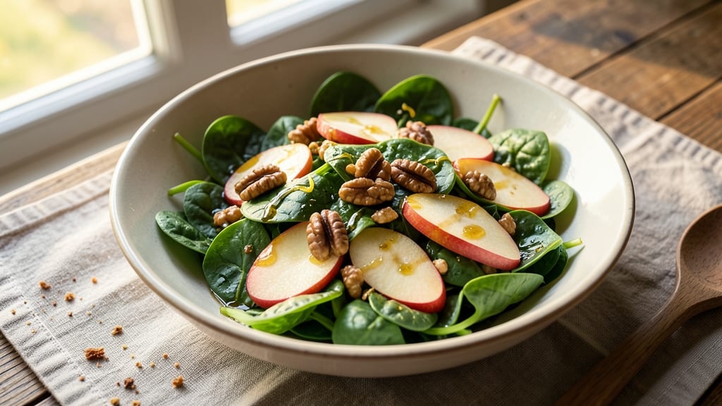 Spinach Apple Walnut Salad Recipe: Crisp Walnuts and Apple's Sweet Crunch Harmony